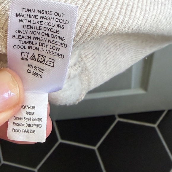 Like new Maurices Cream and Navy Paris Sport Club Sweatshirt size M/L. Fitted - Picture 5 of 6